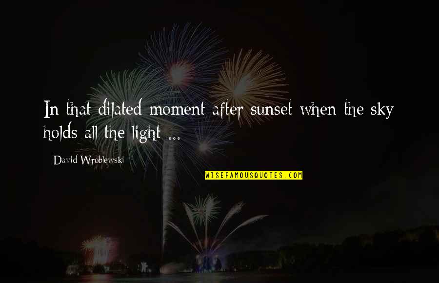 Wroblewski David Quotes By David Wroblewski: In that dilated moment after sunset when the Wroblewski David Quotes By David Wroblewski: In that dilated moment after sunset when the