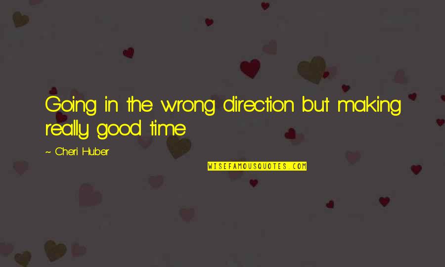 Wrong Direction Quotes By Cheri Huber: Going in the wrong direction but making really