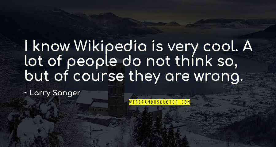 Wrong First Impressions Quotes By Larry Sanger: I know Wikipedia is very cool. A lot