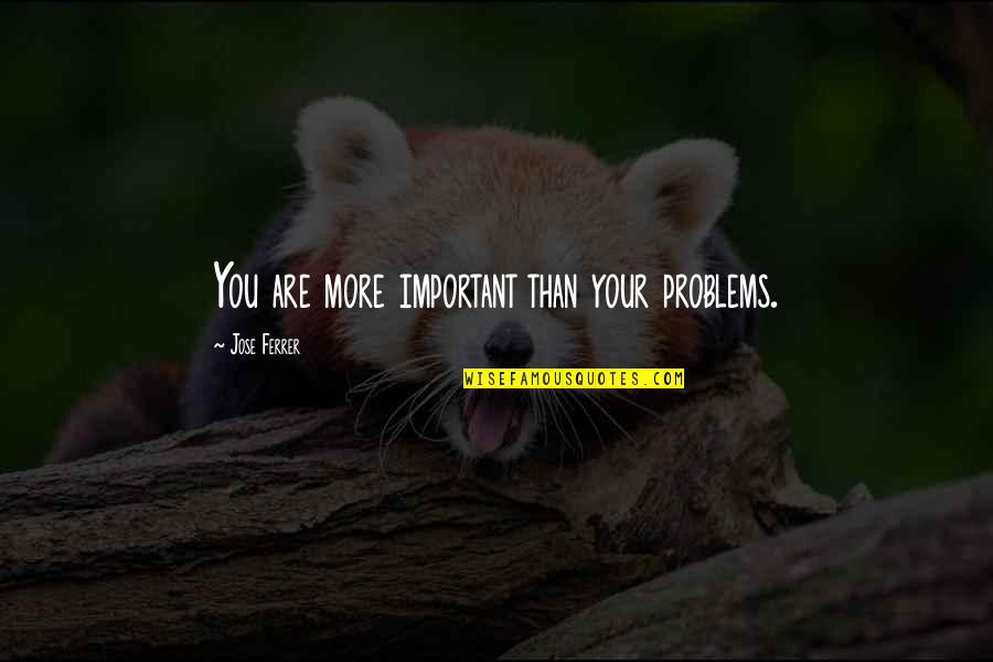 Wrong For Montana Quotes By Jose Ferrer: You are more important than your problems.