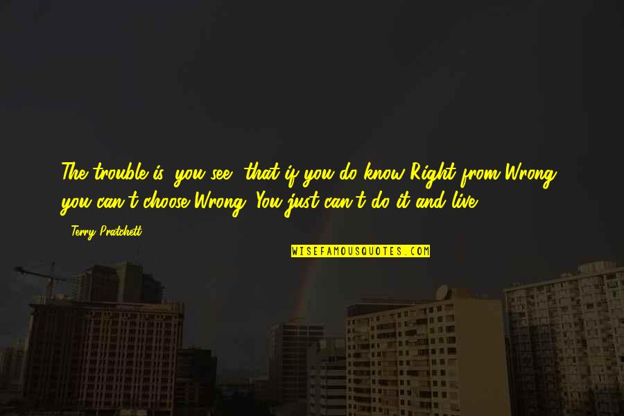 Wrong From Right Quotes By Terry Pratchett: The trouble is, you see, that if you