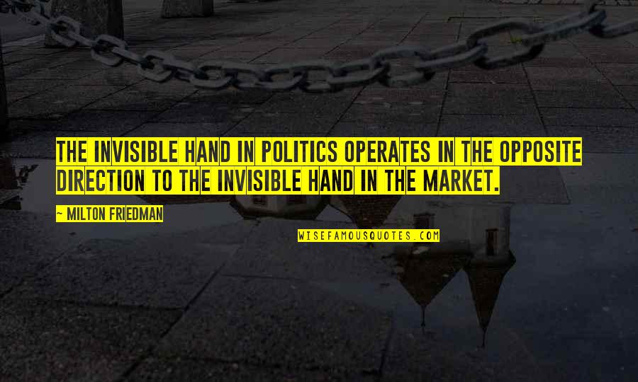 Wrong Investment Quotes By Milton Friedman: The invisible hand in politics operates in the
