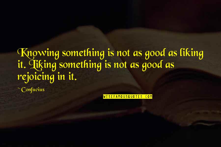 Wrong Missy Quotes By Confucius: Knowing something is not as good as liking