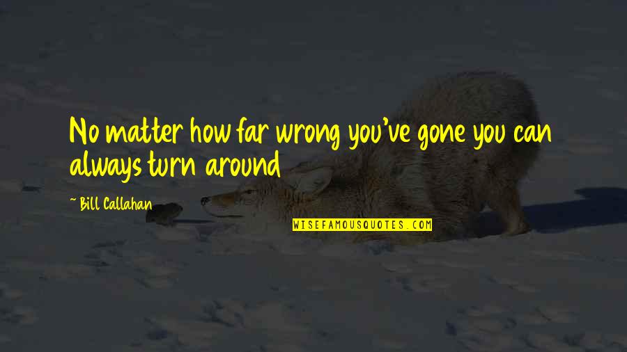 Wrong Turn 6 Quotes By Bill Callahan: No matter how far wrong you've gone you