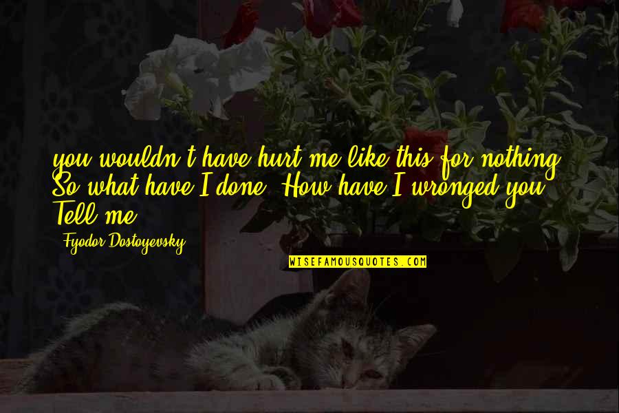 Wronged Quotes By Fyodor Dostoyevsky: you wouldn't have hurt me like this for