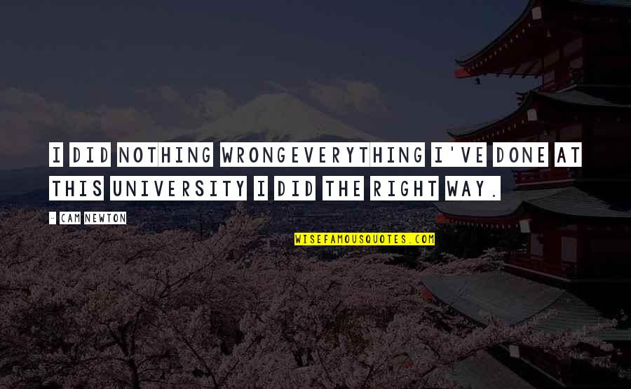 Wrongeverything Quotes By Cam Newton: I did nothing wrongEverything I've done at this