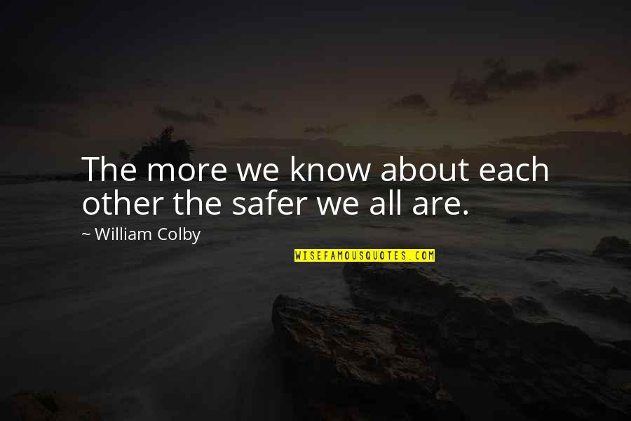 Wronowski Ferry Quotes By William Colby: The more we know about each other the Wronowski Ferry Quotes By William Colby: The more we know about each other the