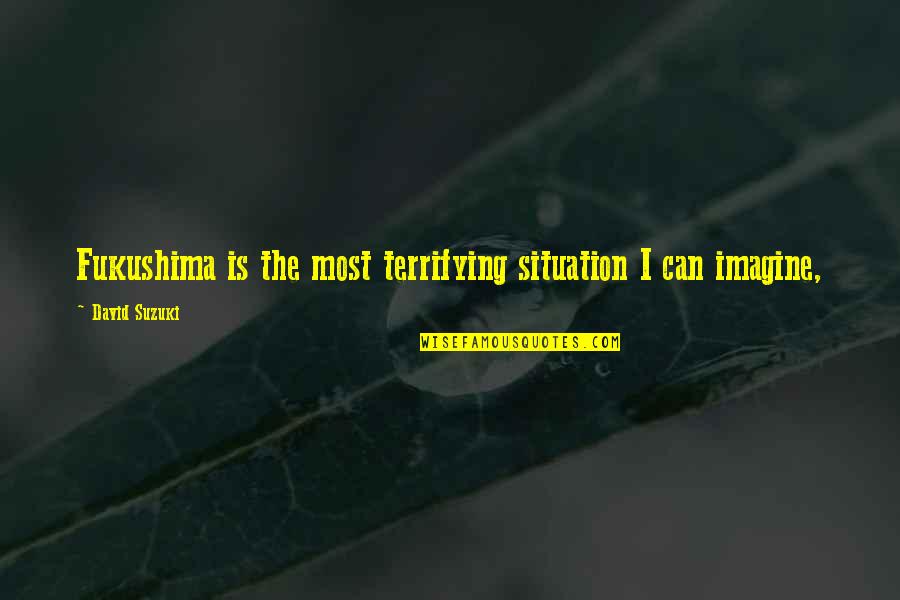Wrubel Songwriter Quotes By David Suzuki: Fukushima is the most terrifying situation I can Wrubel Songwriter Quotes By David Suzuki: Fukushima is the most terrifying situation I can