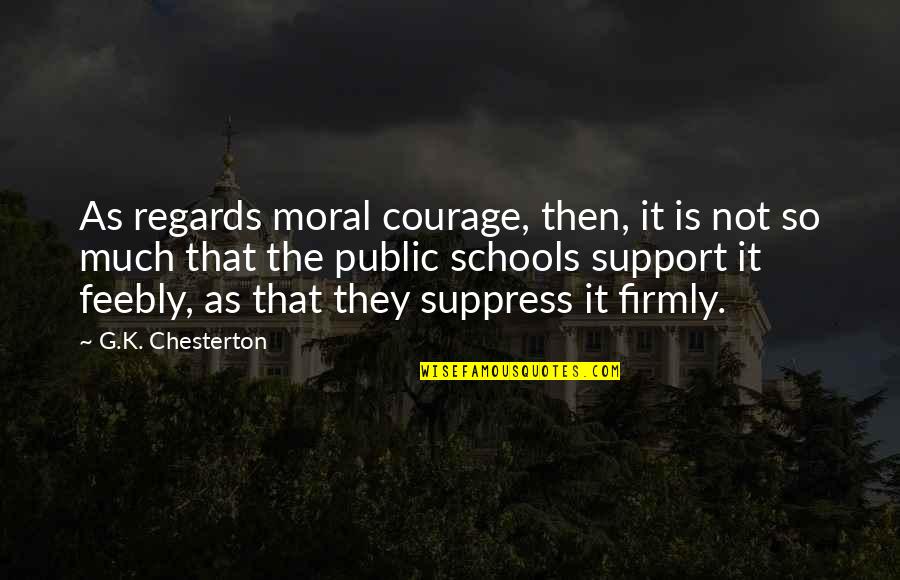Wtp Arnold Quotes By G.K. Chesterton: As regards moral courage, then, it is not Wtp Arnold Quotes By G.K. Chesterton: As regards moral courage, then, it is not