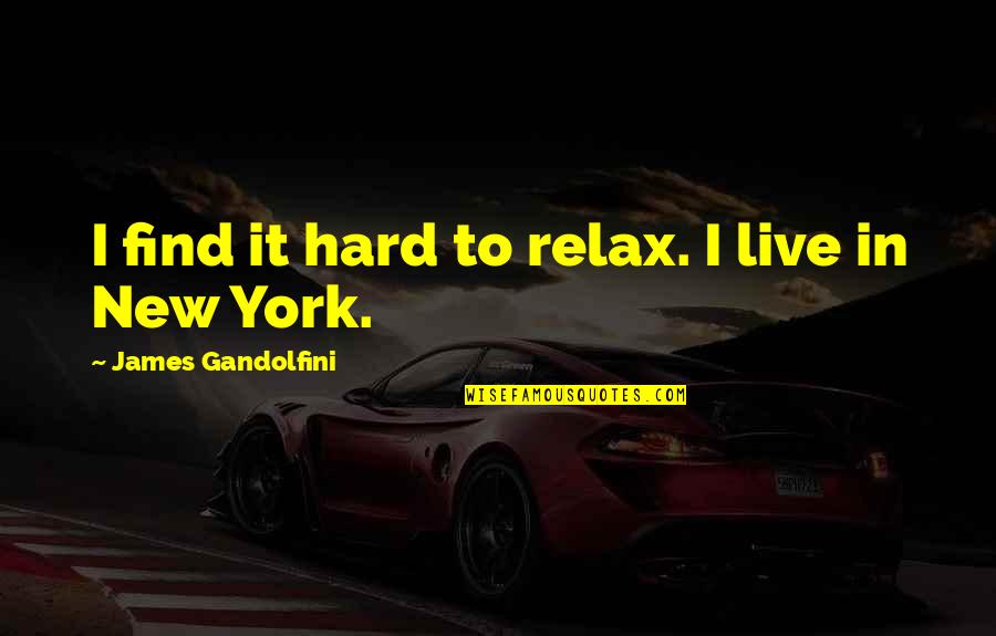 Wulfe Quotes By James Gandolfini: I find it hard to relax. I live