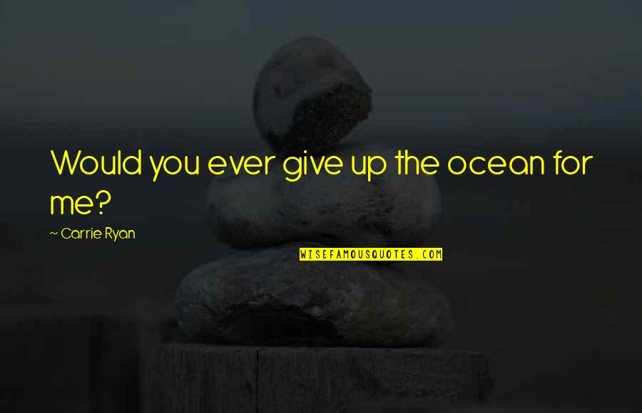 Wulfekotte Plumbing Quotes By Carrie Ryan: Would you ever give up the ocean for