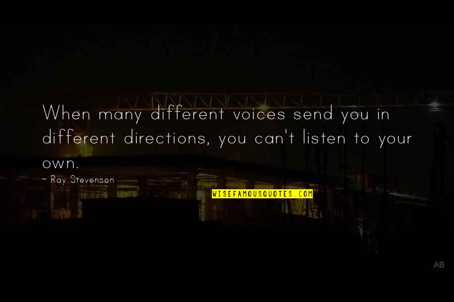 Wumen Huikai Quotes By Ray Stevenson: When many different voices send you in different