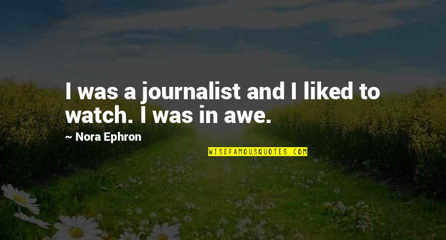 Wunderle Illinois Quotes By Nora Ephron: I was a journalist and I liked to Wunderle Illinois Quotes By Nora Ephron: I was a journalist and I liked to
