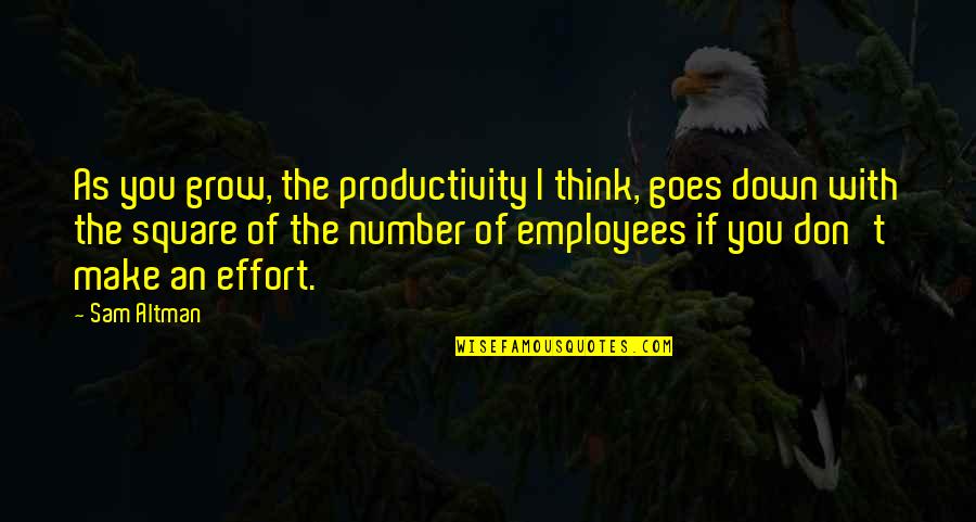 Wurzelbehandlung Quotes By Sam Altman: As you grow, the productivity I think, goes