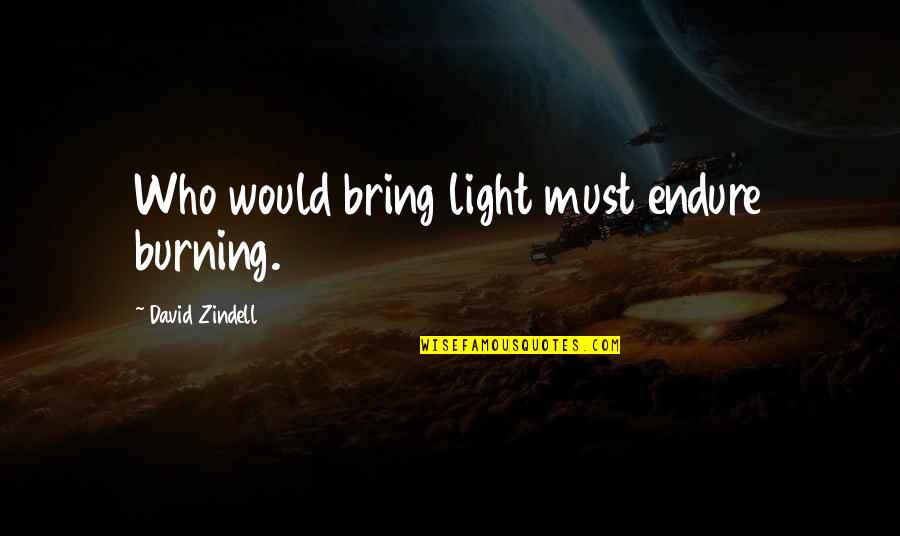 Ww1 Armistice Quotes By David Zindell: Who would bring light must endure burning.