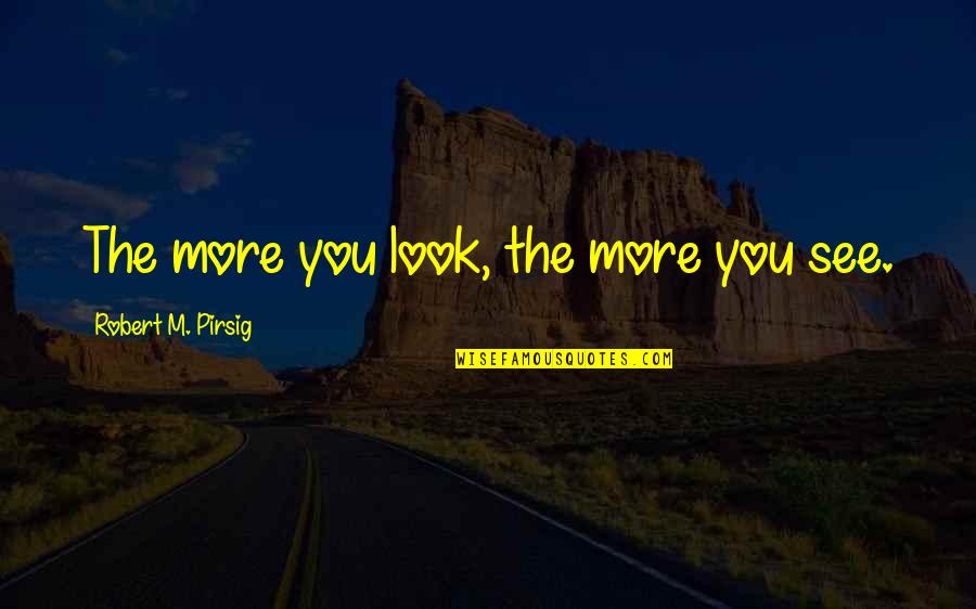 Ww2 Veterans Quotes By Robert M. Pirsig: The more you look, the more you see.