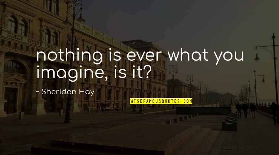 Wwcd Pubg Quotes By Sheridan Hay: nothing is ever what you imagine, is it? Wwcd Pubg Quotes By Sheridan Hay: nothing is ever what you imagine, is it?