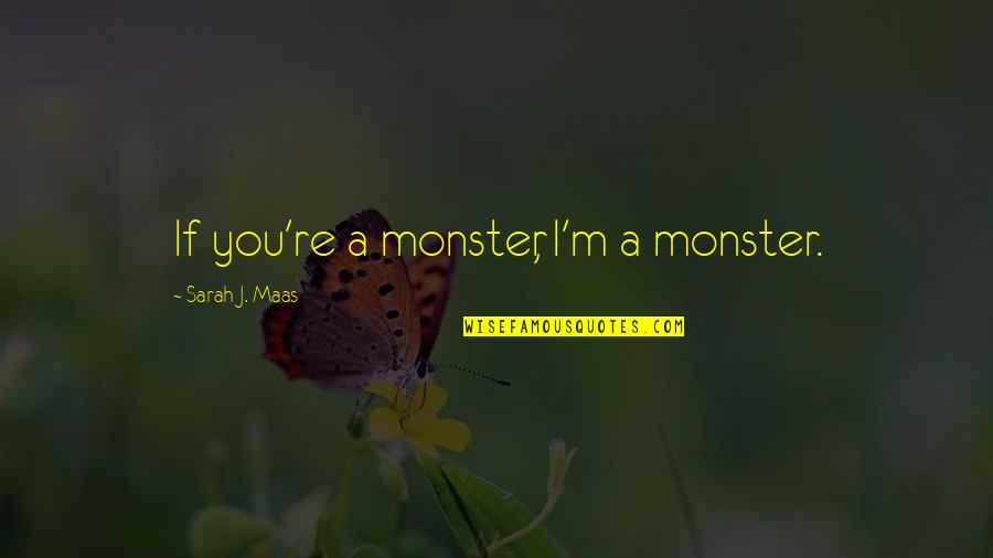 Wyder Cider Quotes By Sarah J. Maas: If you're a monster, I'm a monster.
