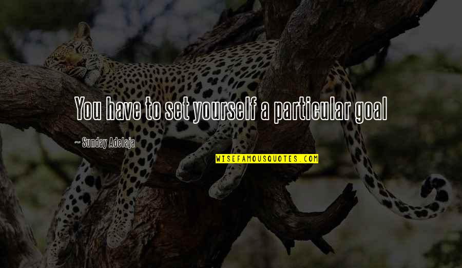 Wyjde Quotes By Sunday Adelaja: You have to set yourself a particular goal Wyjde Quotes By Sunday Adelaja: You have to set yourself a particular goal