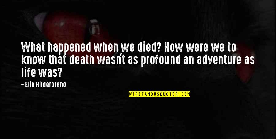 Wyjon Quotes By Elin Hilderbrand: What happened when we died? How were we Wyjon Quotes By Elin Hilderbrand: What happened when we died? How were we