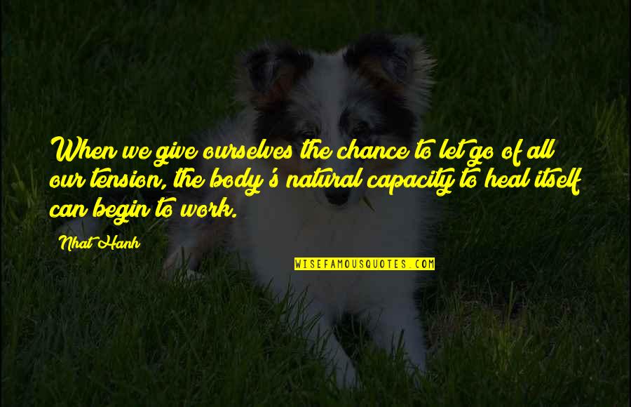 Wykeham Farrance Quotes By Nhat Hanh: When we give ourselves the chance to let Wykeham Farrance Quotes By Nhat Hanh: When we give ourselves the chance to let