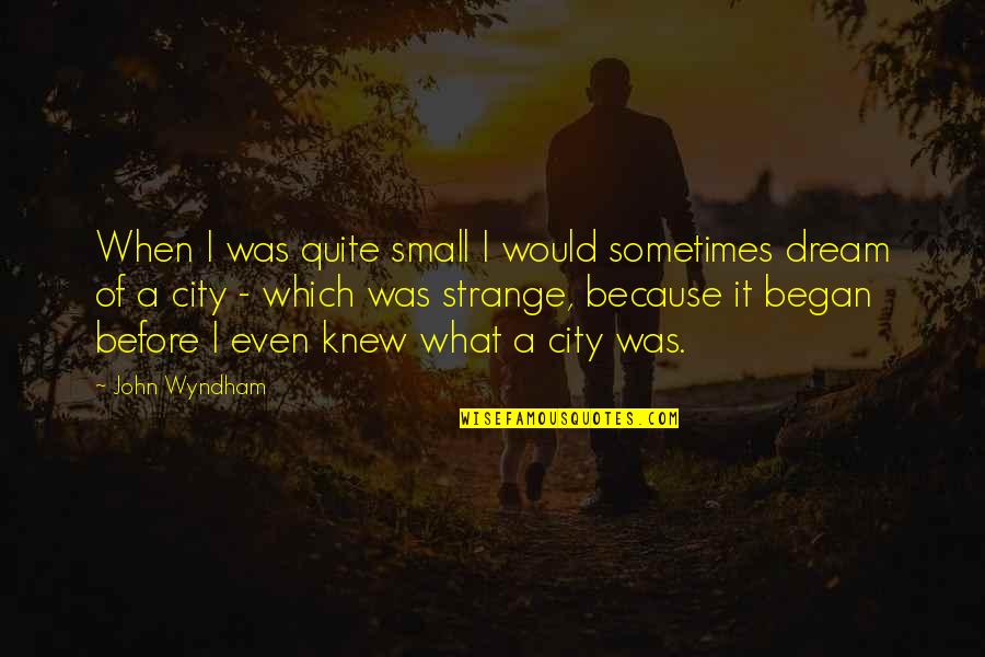 Wyndham's Quotes By John Wyndham: When I was quite small I would sometimes