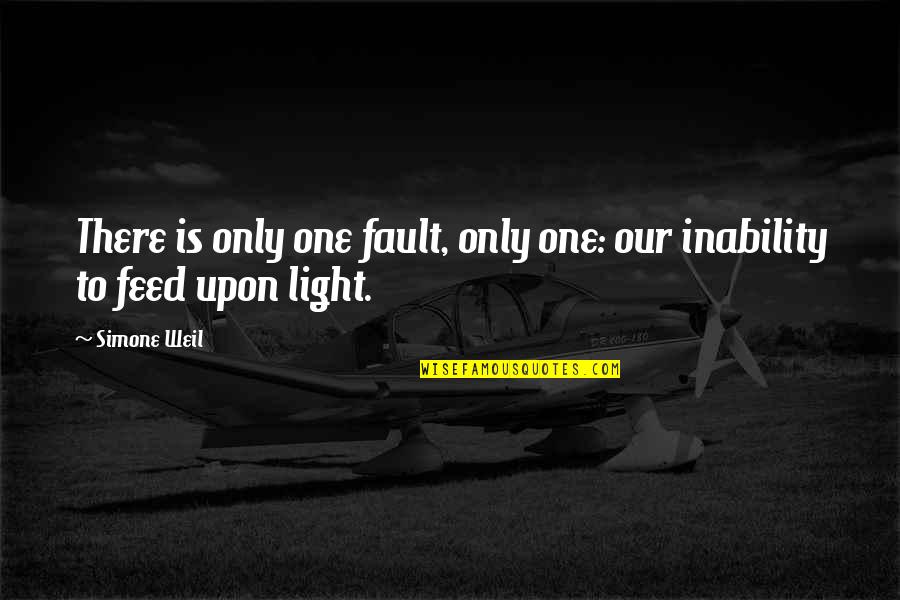Wyrzucil Quotes By Simone Weil: There is only one fault, only one: our