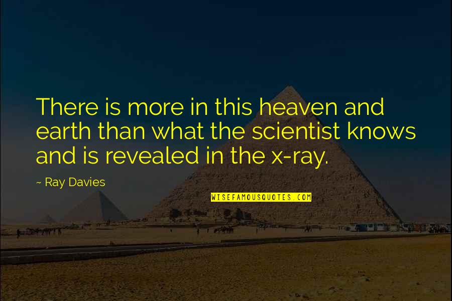 X Ray Quotes By Ray Davies: There is more in this heaven and earth X Ray Quotes By Ray Davies: There is more in this heaven and earth
