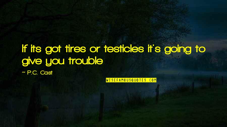 X T Tires Quotes By P.C. Cast: If its got tires or testicles it's going