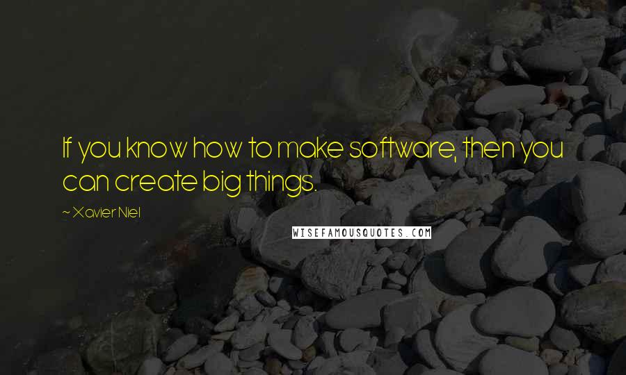 Xavier Niel quotes: If you know how to make software, then you can create big things.