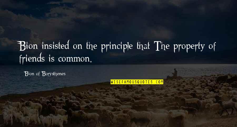 Xavion Brown Quotes By Bion Of Borysthenes: Bion insisted on the principle that The property Xavion Brown Quotes By Bion Of Borysthenes: Bion insisted on the principle that The property