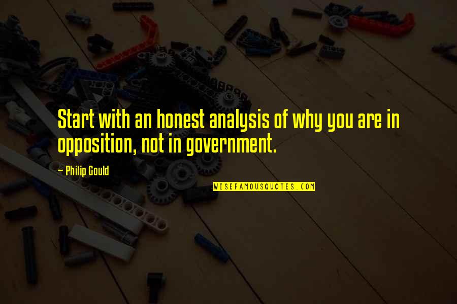 Xavs 650 Quotes By Philip Gould: Start with an honest analysis of why you