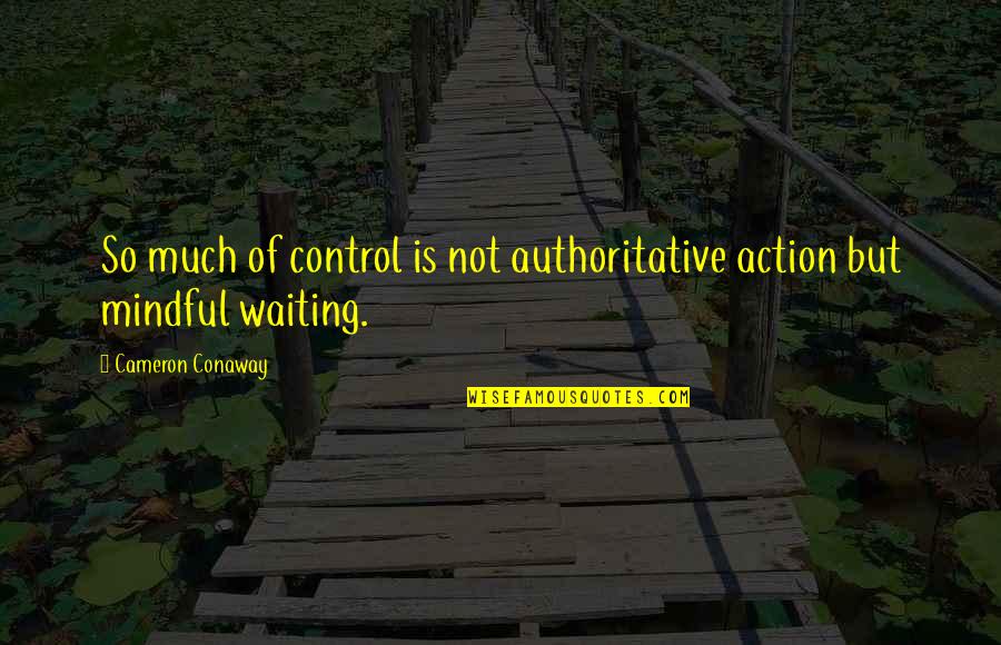 Xenobiologist Quotes By Cameron Conaway: So much of control is not authoritative action