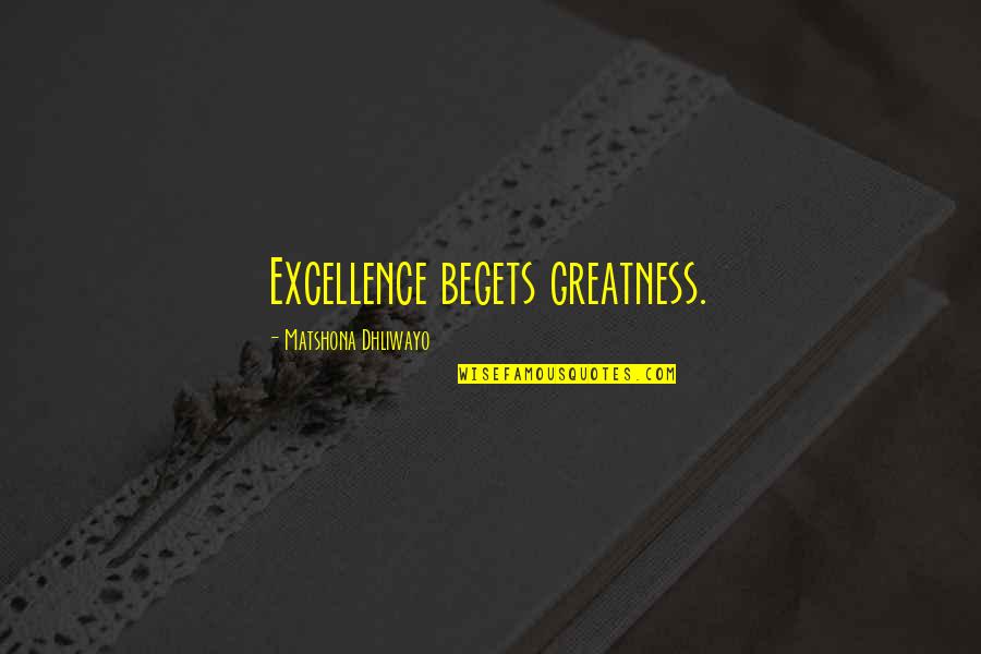 Xiaobo Chen Quotes By Matshona Dhliwayo: Excellence begets greatness. Xiaobo Chen Quotes By Matshona Dhliwayo: Excellence begets greatness.