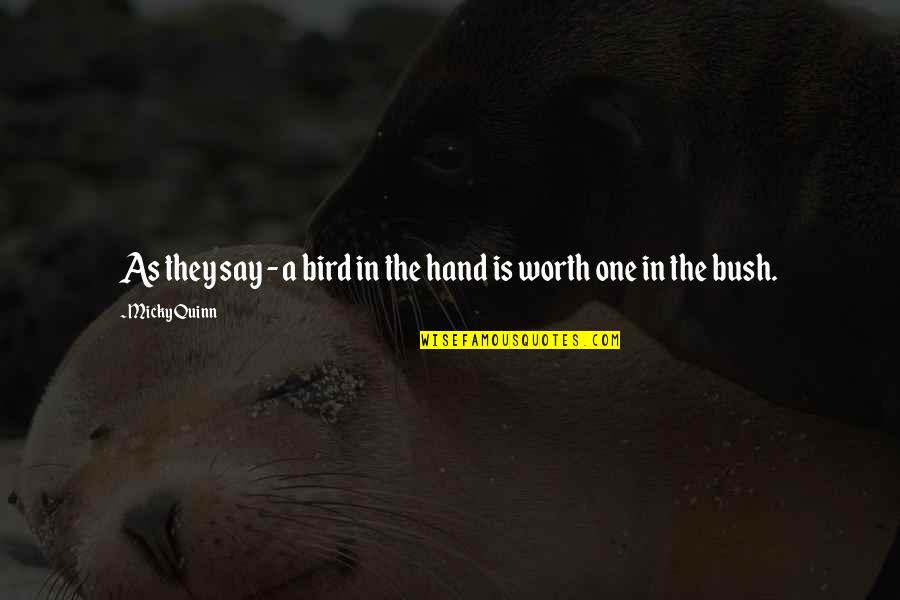 Xiaochuan Pan Quotes By Micky Quinn: As they say - a bird in the