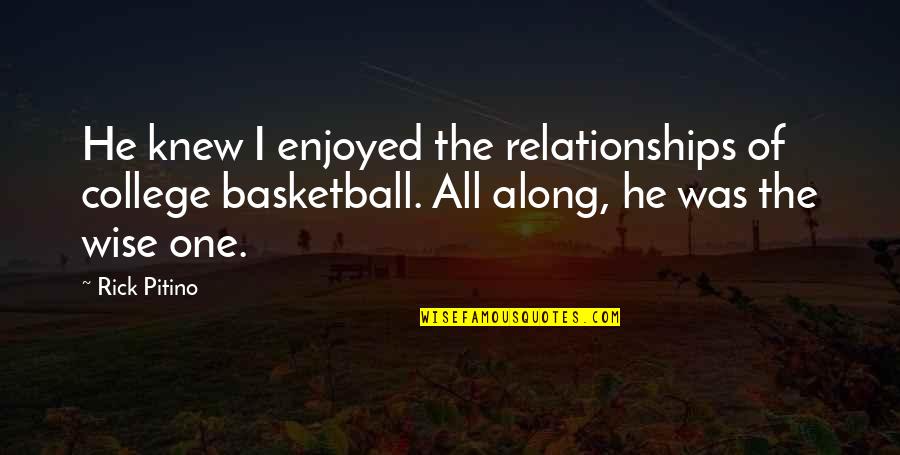 Xiaogang Wang Quotes By Rick Pitino: He knew I enjoyed the relationships of college