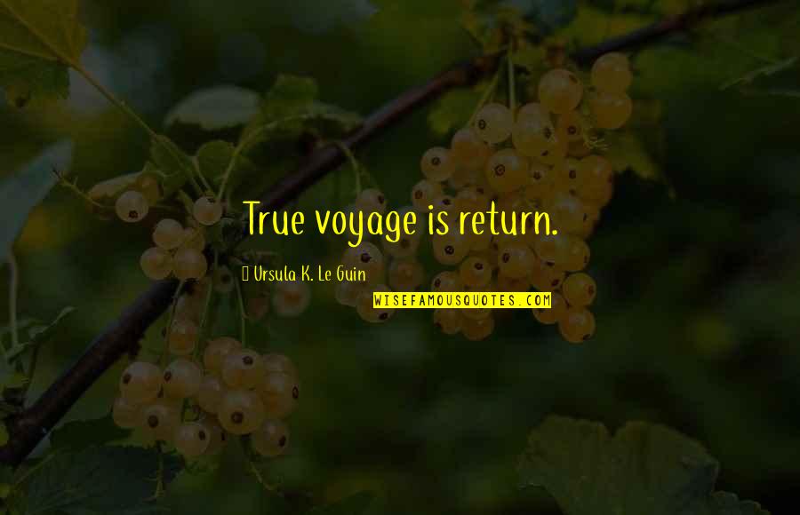 Xiaoming Huang Quotes By Ursula K. Le Guin: True voyage is return. Xiaoming Huang Quotes By Ursula K. Le Guin: True voyage is return.