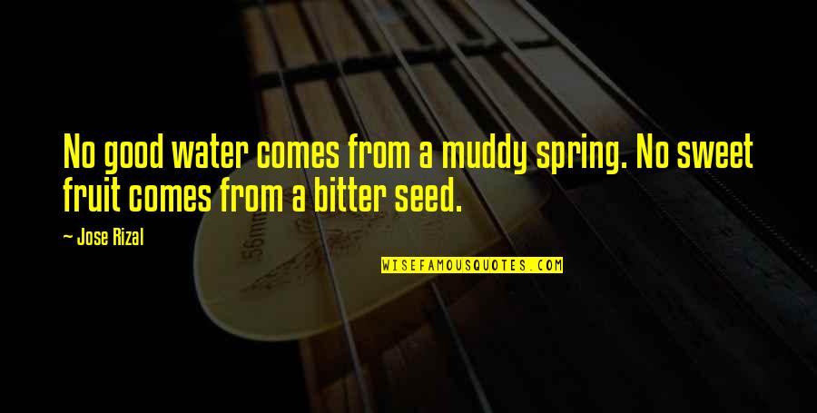 Xicotencatl I Quotes By Jose Rizal: No good water comes from a muddy spring.