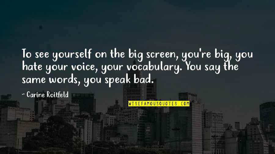 Xitlali Navarrete Quotes By Carine Roitfeld: To see yourself on the big screen, you're Xitlali Navarrete Quotes By Carine Roitfeld: To see yourself on the big screen, you're