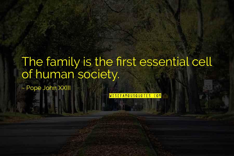 Xxiii's Quotes By Pope John XXIII: The family is the first essential cell of