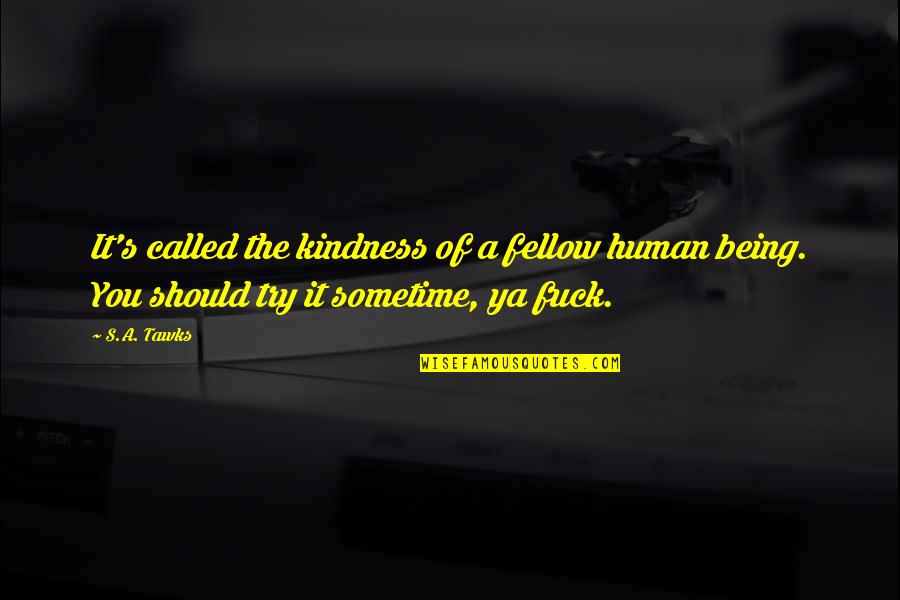 Ya Adventure Quotes By S.A. Tawks: It's called the kindness of a fellow human