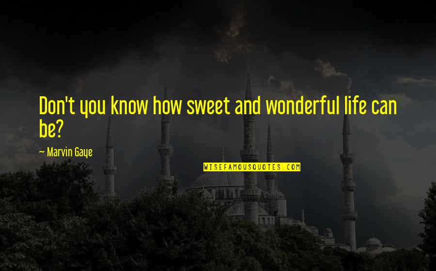 Yaad Sad Quotes By Marvin Gaye: Don't you know how sweet and wonderful life Yaad Sad Quotes By Marvin Gaye: Don't you know how sweet and wonderful life