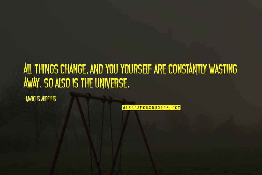 Yacktman Inn Quotes By Marcus Aurelius: All things change, and you yourself are constantly