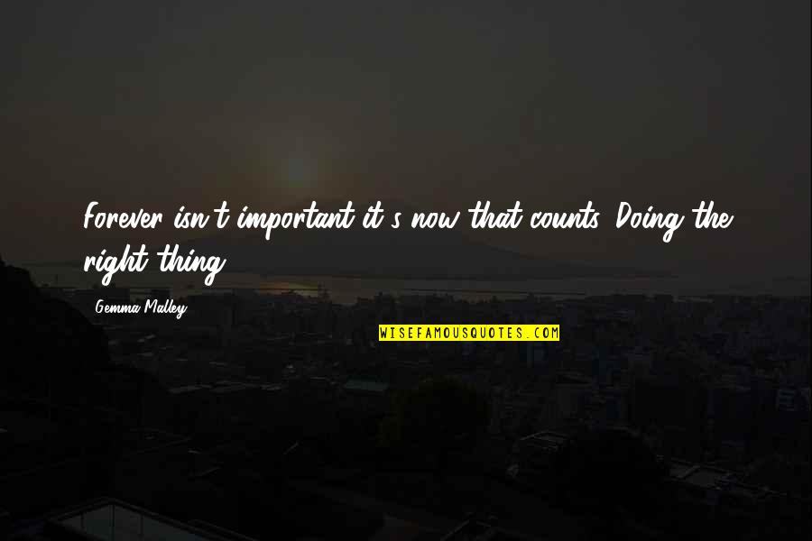 Yacouba Quotes By Gemma Malley: Forever isn't important-it's now that counts. Doing the