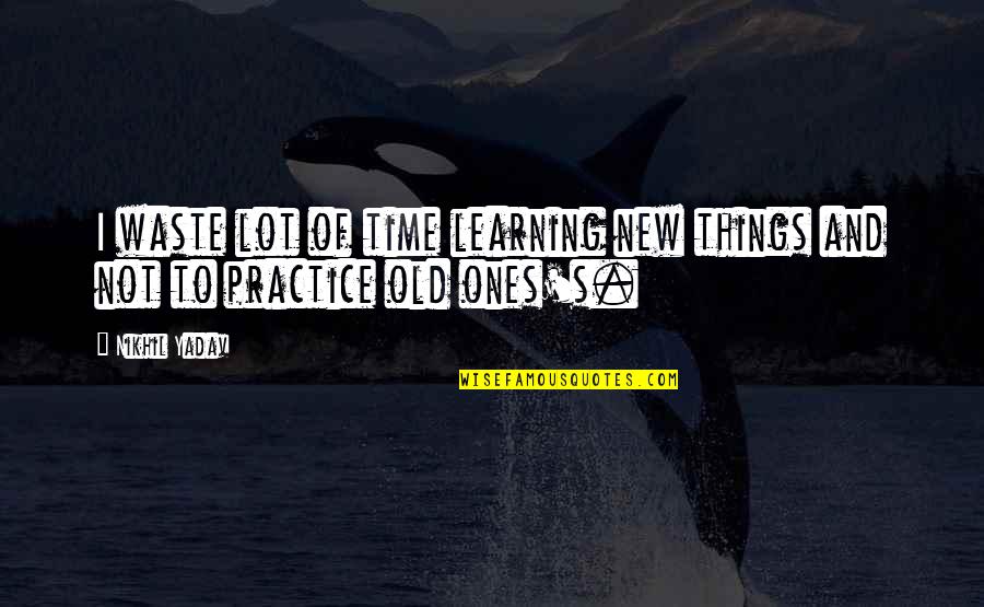 Yadav's Quotes By Nikhil Yadav: I waste lot of time learning new things