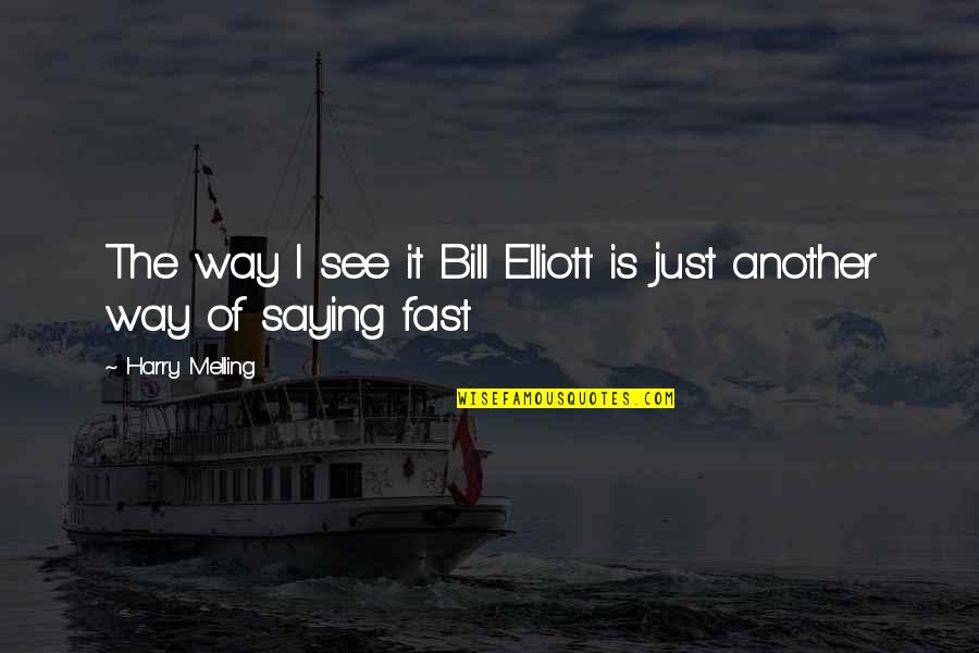 Yael Arad Quotes By Harry Melling: The way I see it Bill Elliott is