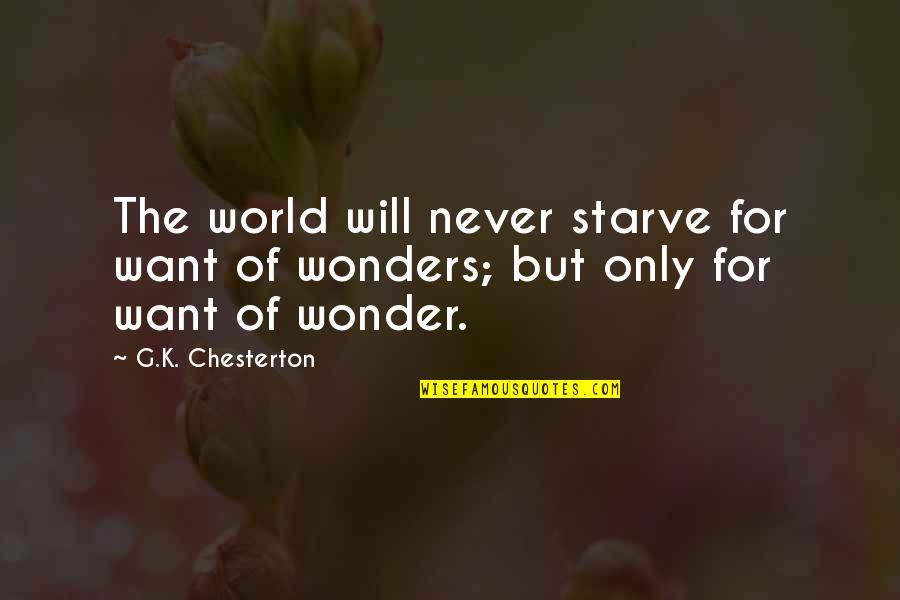 Yagni Principle Quotes By G.K. Chesterton: The world will never starve for want of