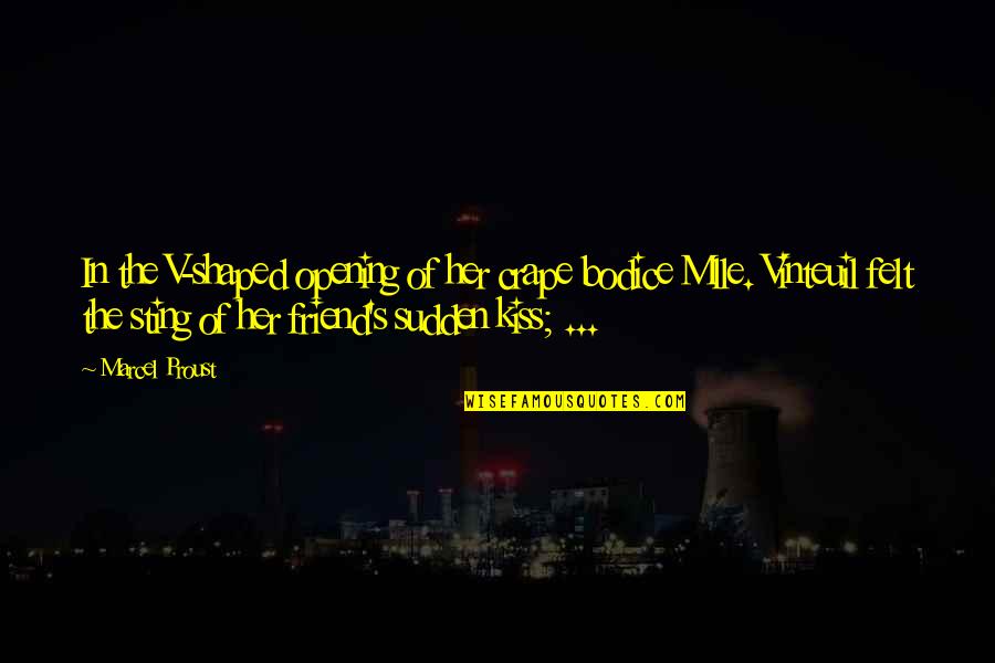 Yahoo Share Price Quotes By Marcel Proust: In the V-shaped opening of her crape bodice