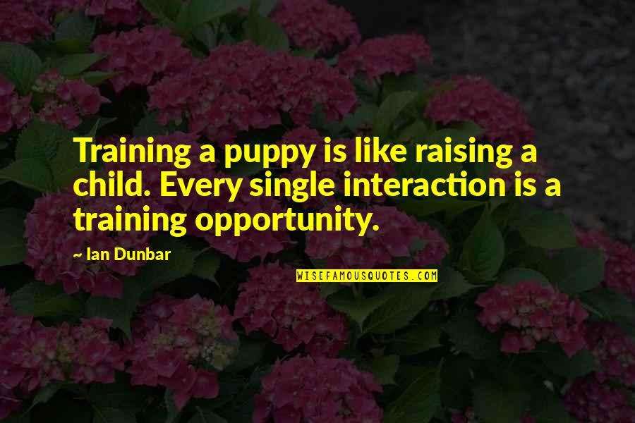 Yahwe Quotes By Ian Dunbar: Training a puppy is like raising a child. Yahwe Quotes By Ian Dunbar: Training a puppy is like raising a child.