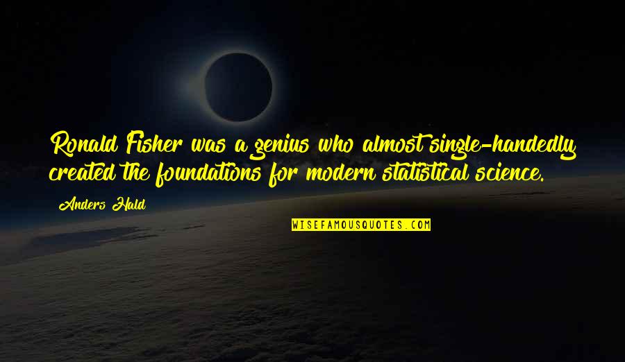 Yahya Ibn Mu'adh Quotes By Anders Hald: Ronald Fisher was a genius who almost single-handedly